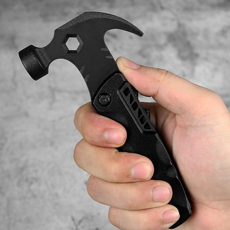 multifunctional nail hammer claw hammer combination knife saw bit tool outdoor camping portable hammer car details Picture