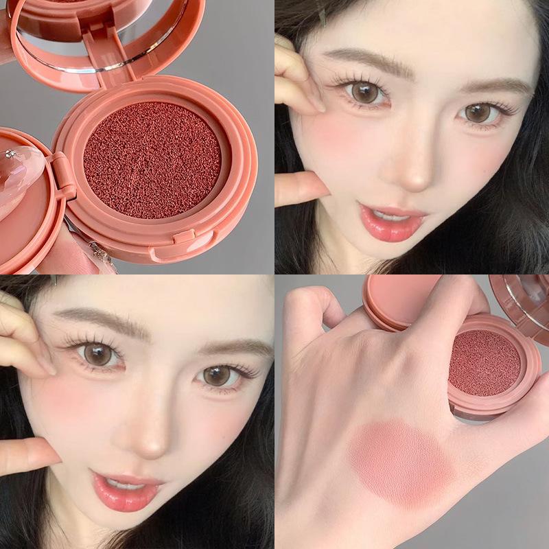 daimanpu monochrome cushion blush with powder puff white makeup vitality girlish style student domestic products shantou beauty makeup