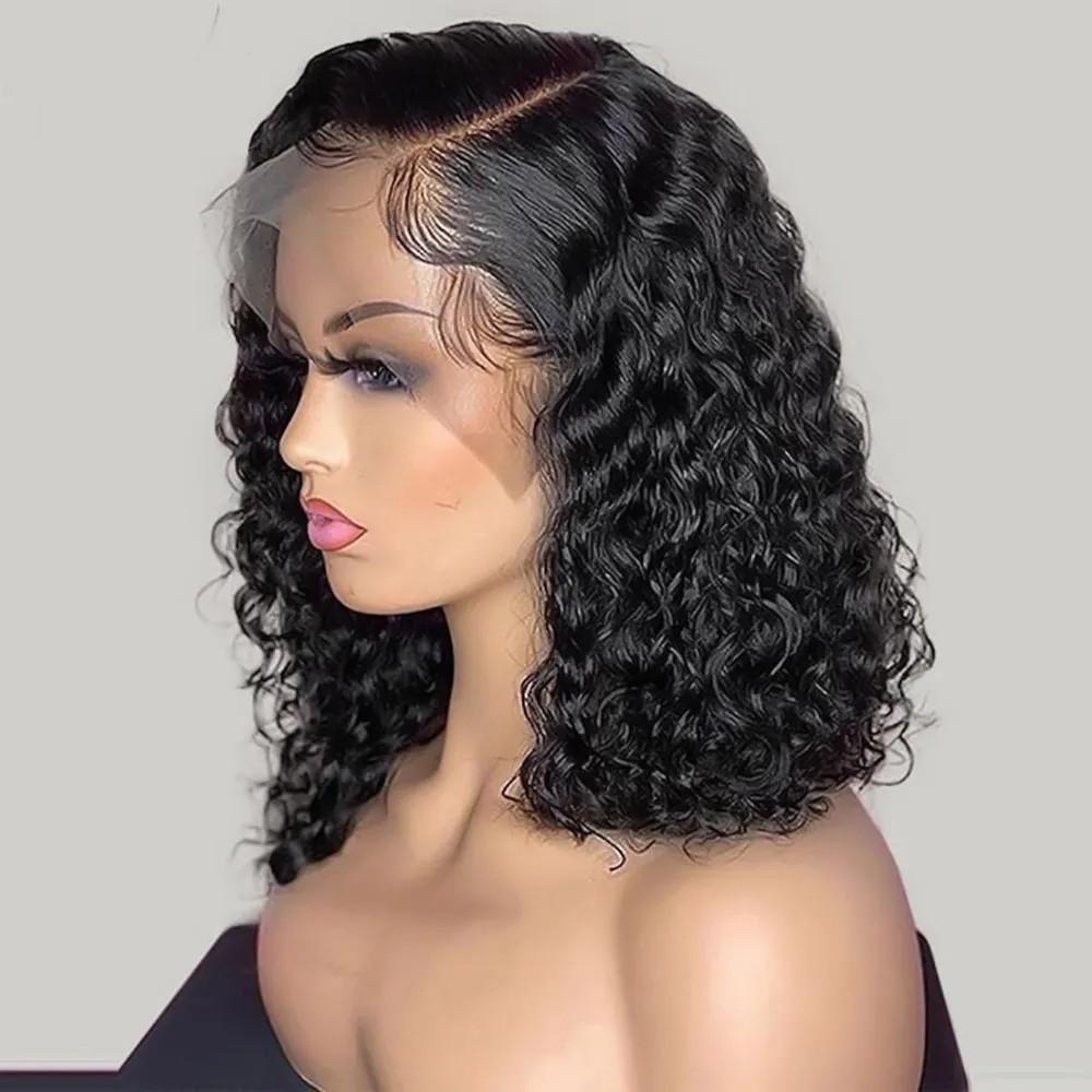 bob human hair wigs remy natural hair short lace frontal wig