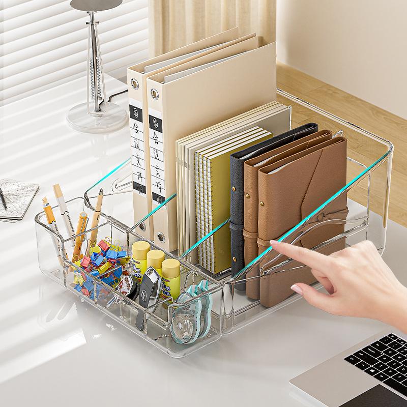 new desktop storage rack office desk document a4 paper finishing box stationery book cosmetics storage basket frame Application Scenario