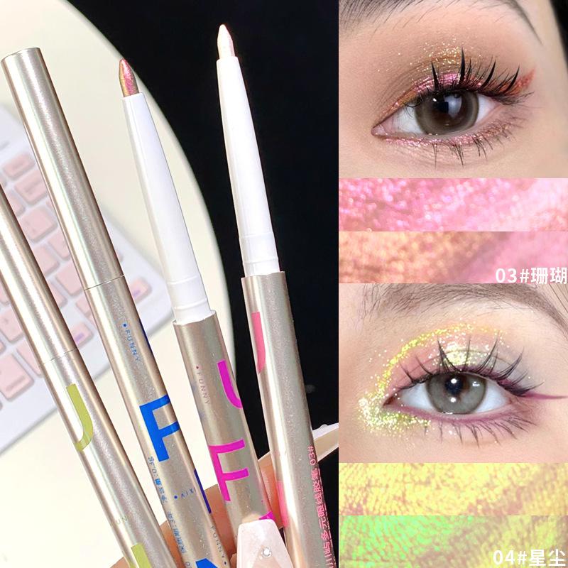 makeup xixi chuanyu multi-element eyeliner glue pen pearl broken diamond brightening lying silkworm eye shadow stick waterproof sweat-proof non-smudging details Picture