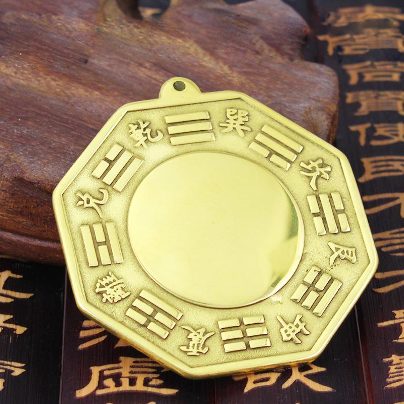 factory in stock yellow bronze ba gua mirror decoration convex mirror concave mirror home crafts pendant bronze ba gua mirror wholesale details Picture