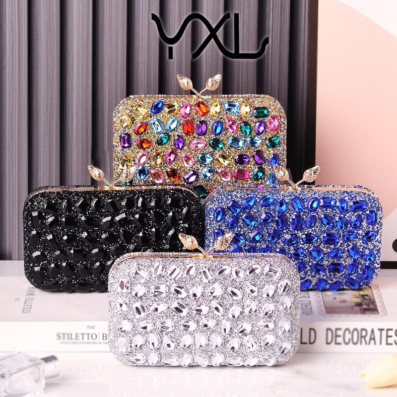 strictly selected diamond evening bag color resin drill dress garment bag european and american popular evening bag advanced rhinestone bag party bag