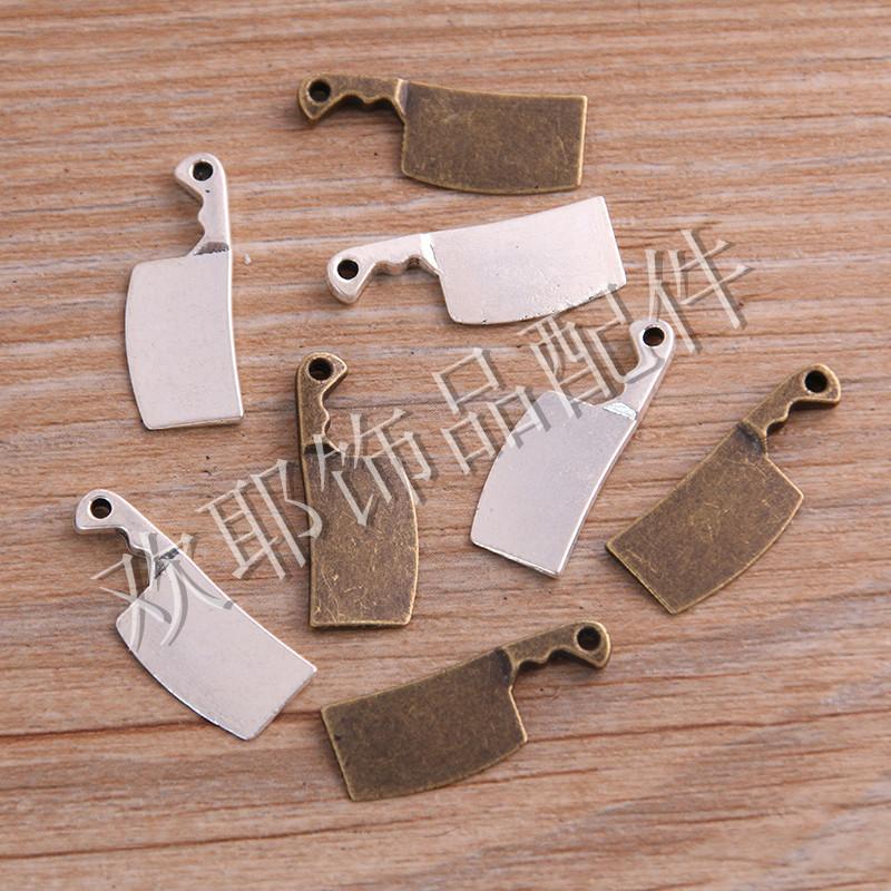 2 colors diy alloy decoration accessories daily necessities kitchen knife pendant necklace accessories 9 * 24mm 3a