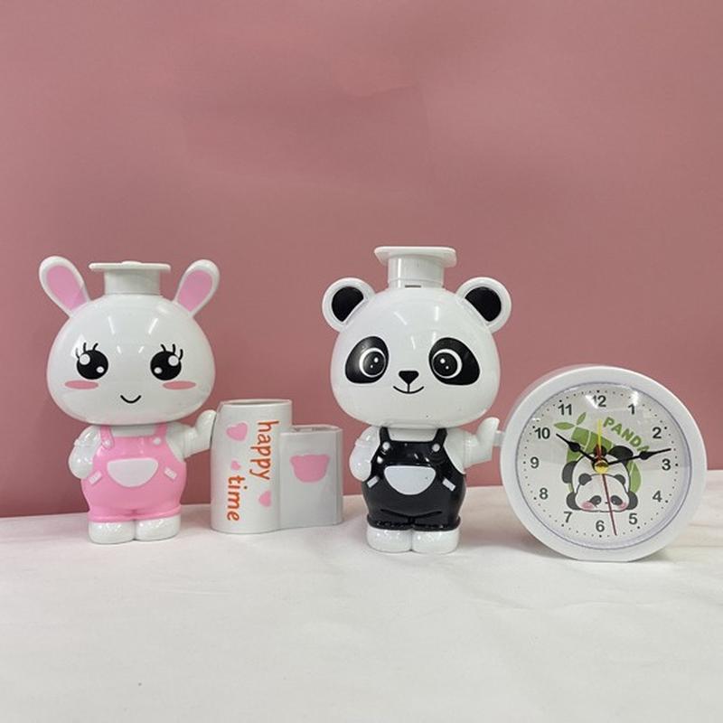 cartoon alarm clock creative bedroom bedside little alarm clock living room digital clock student desktop small gift wholesale details Picture