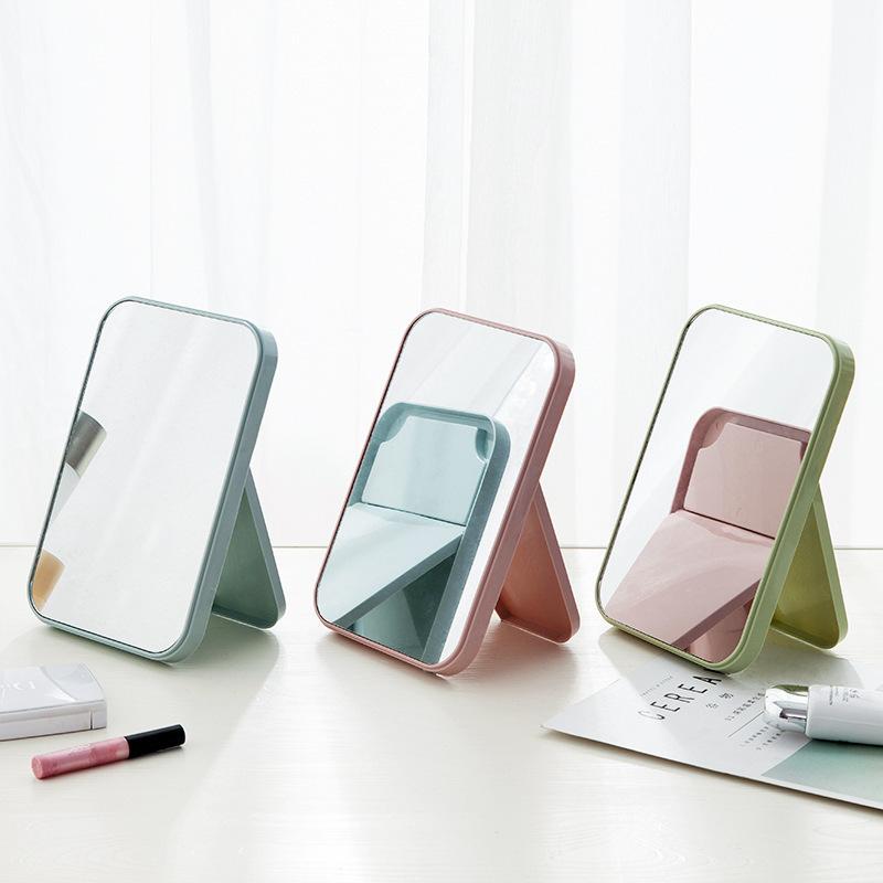 hd creative style makeup mirror simple desktop vanity mirror portable folding single-sided square mirror factory wholesale full figure