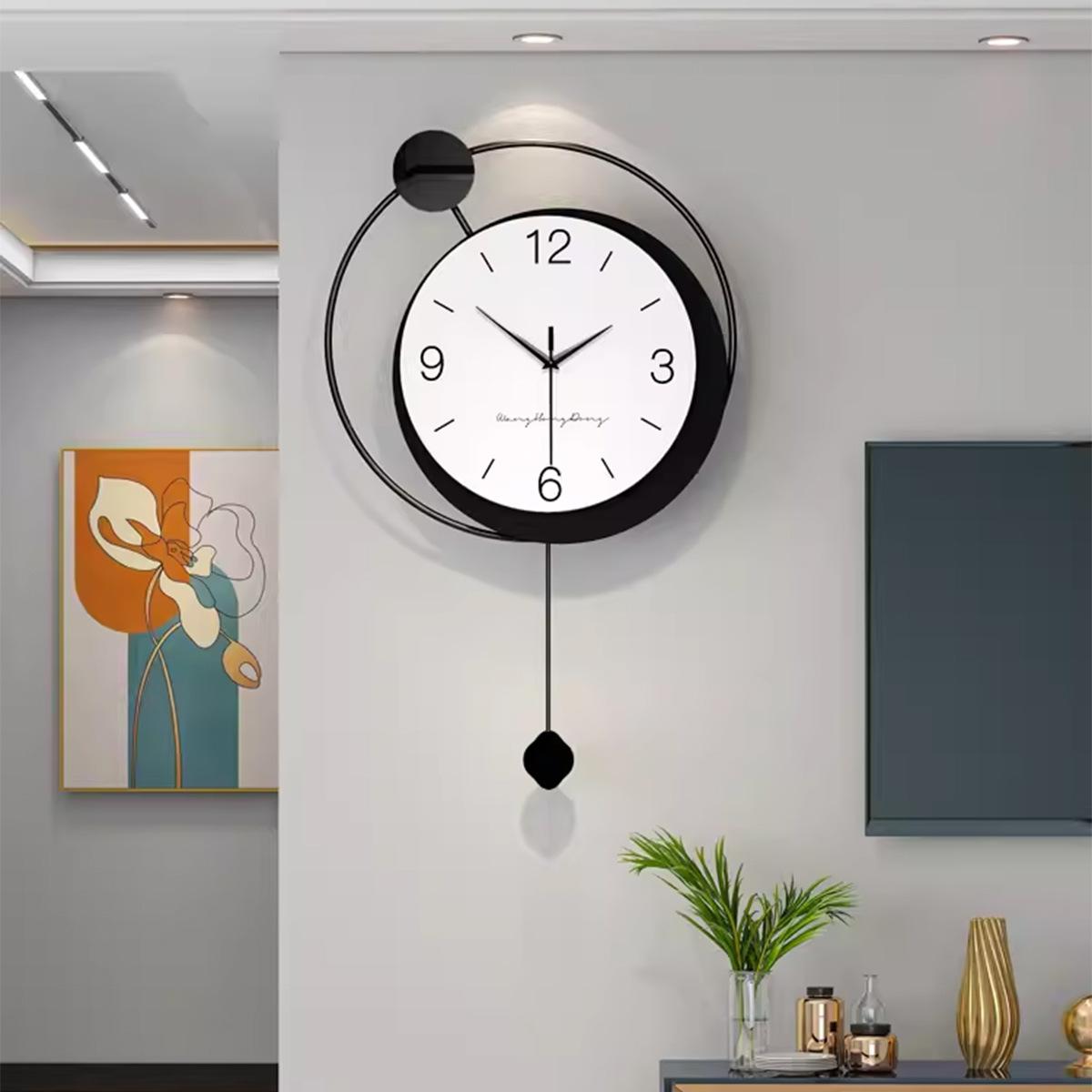 simple modern clock wall clock living room 2023 new light luxury home creative trending restaurant decoration clock wall hanging