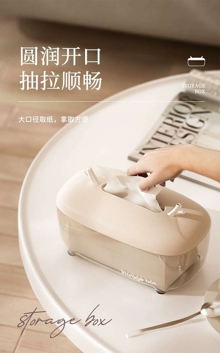 Y218-JX2301 Antler Light Luxury Tissue Box, transparent storage box for living room and bathroom tissues, face towels and masks detail image 7