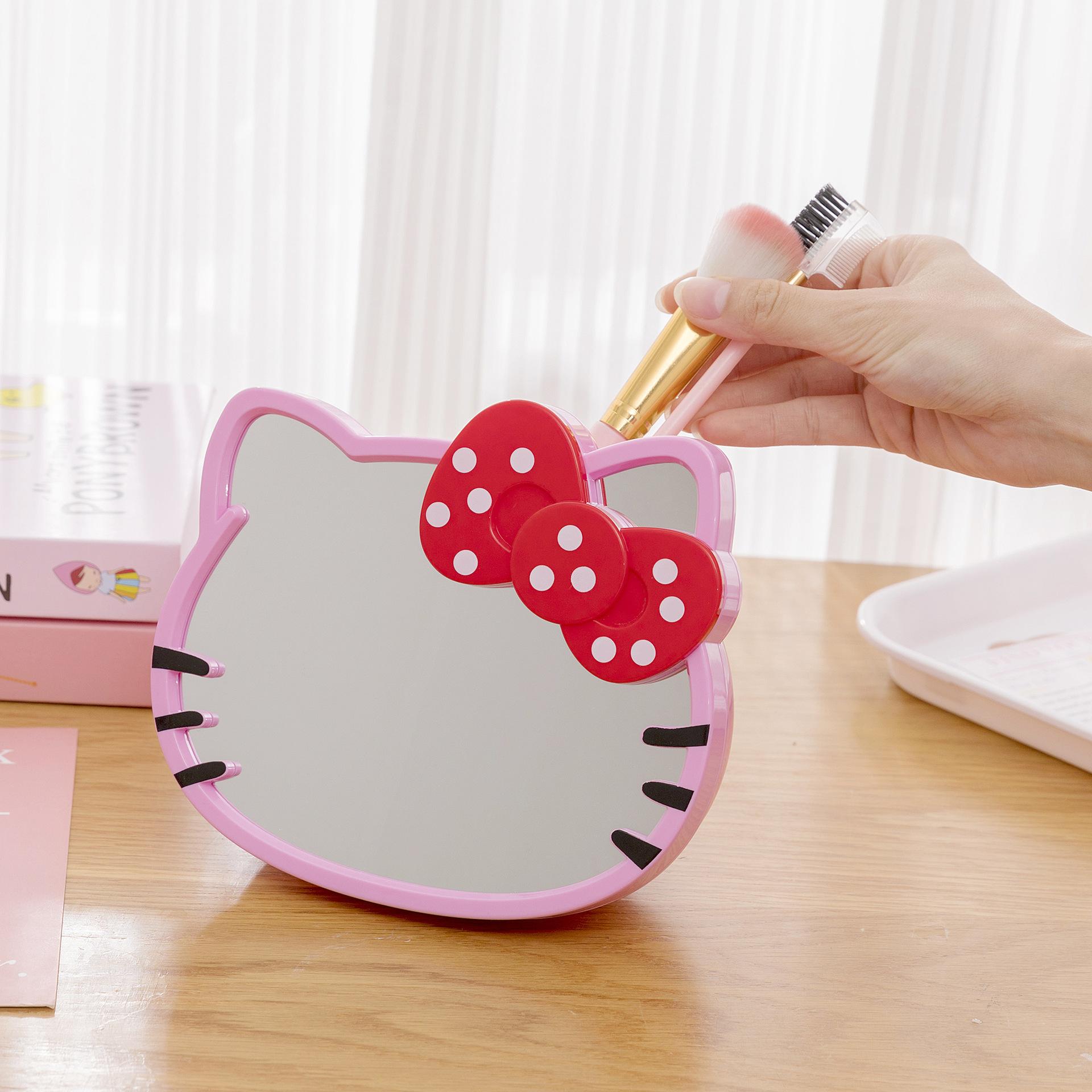 cute face towel sundries storage box manicure ins desktop desk mirror diy handmade makeup mirror wholesale details Picture