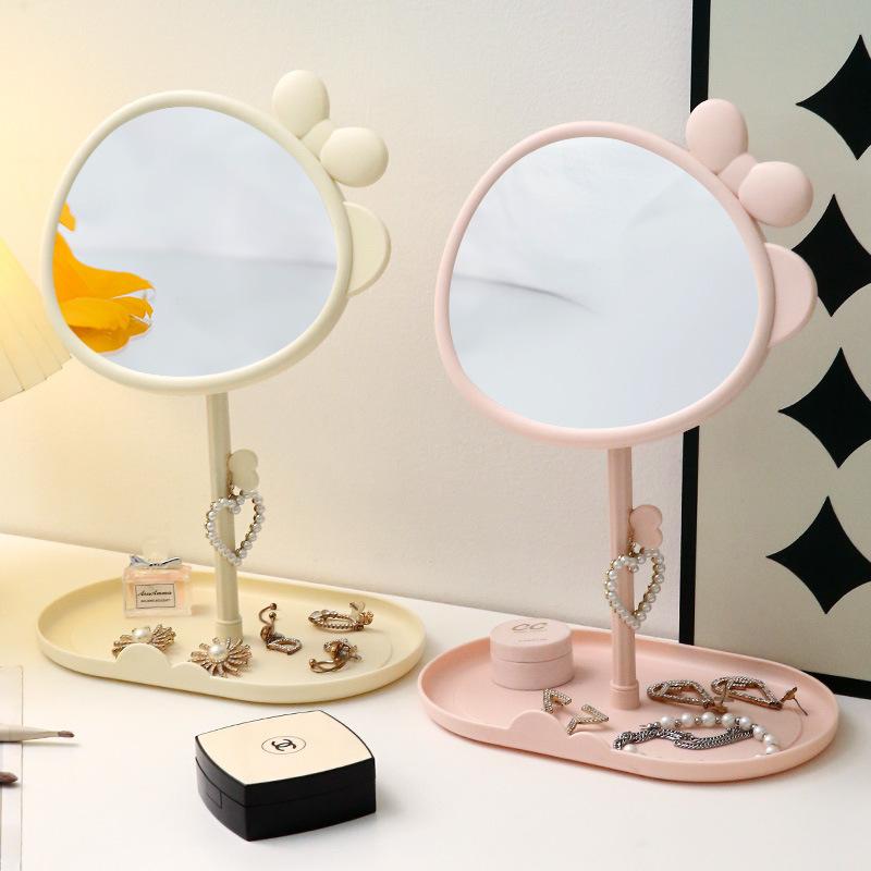 ins style cute makeup mirror student dormitory desktop makeup mirror rotatable desktop vanity mirror portable makeup