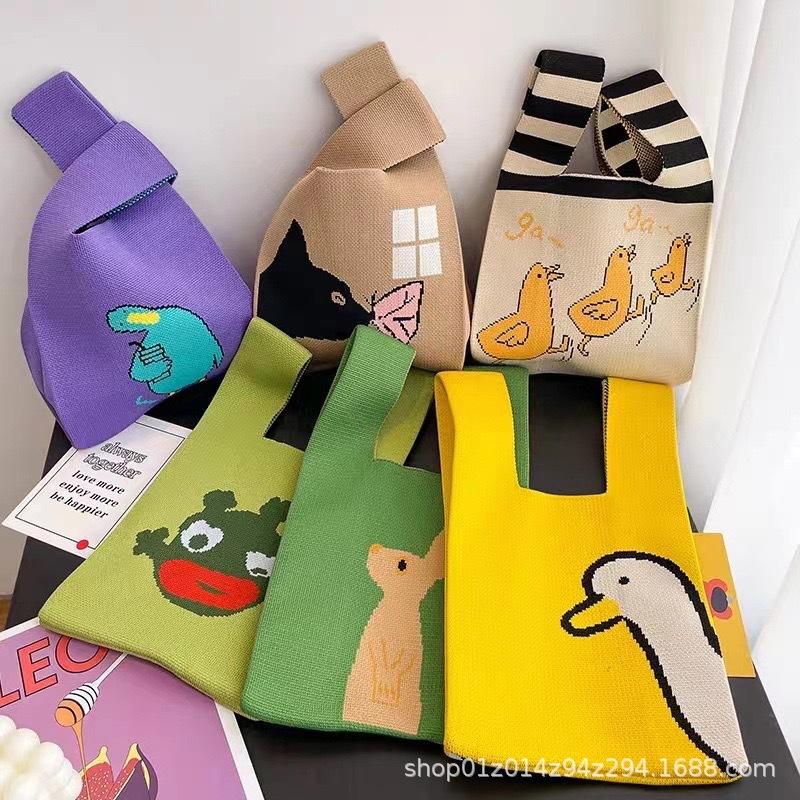 春季新款时尚托特女包大容量编织慵懒风宝妈饭盒包通勤百搭ins