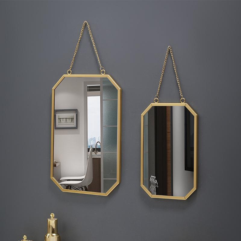nordic style iron square wall-mounted mirror bathroom bathroom dormitory mirror wall-mounted vanity mirror