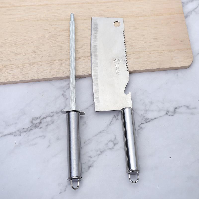 factory store aba3-2pc fruit knife sharpener kitchen chef knife cleaver household steel handle kitchen knife suit details Picture