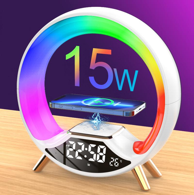 amazon cross-border ambience light alarm clock new large g audio multi-function audio details Picture