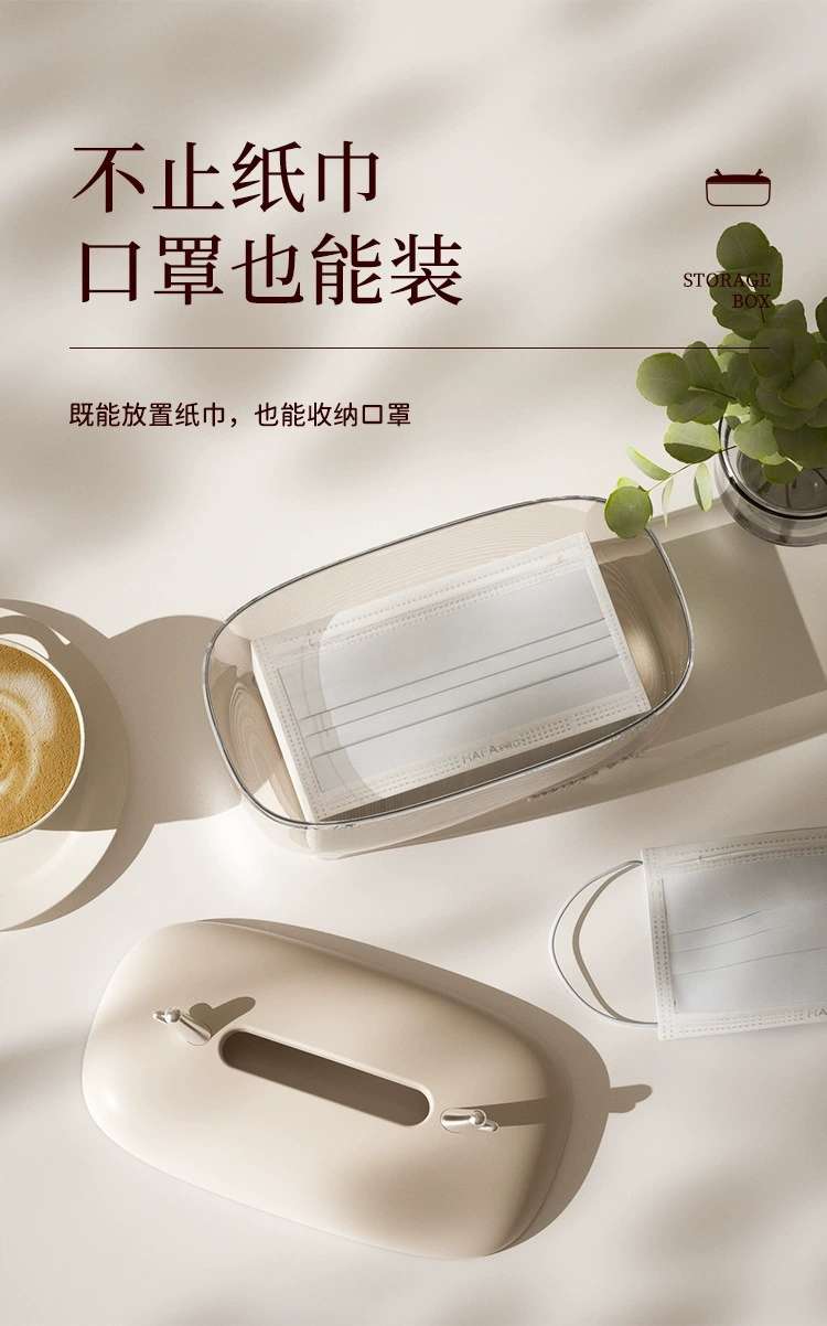 Y218-JX2301 Antler Light Luxury Tissue Box, transparent storage box for living room and bathroom tissues, face towels and masks detail image 5
