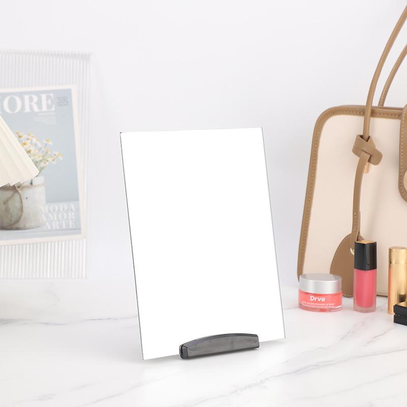 factory direct supply household high clearness makeup mirror single-sided square desktop foldable makeup mirror simple and portable dressing mirror details Picture