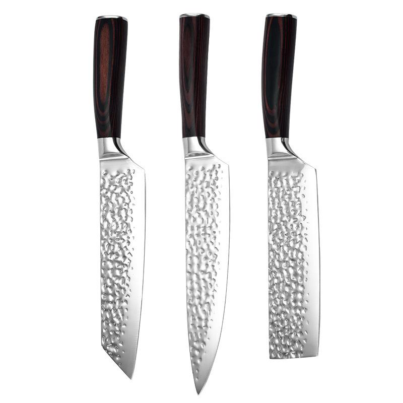 2mm Blade Thickness Hand-Forged Hammered Chef Knife Cooking Knife Stainless Steel Kitchen Knife Cleaver Sharp Kitchen Knives Item Picture