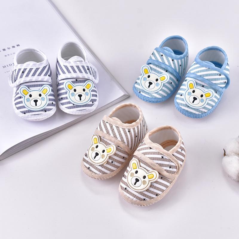 Spring and Autumn Baby's Shoes Simple 3-December Newborn Magic Stick Shoes Baby Cloth Shoes Soft Bottom Non-Slip Toddler Shoes Wholesale