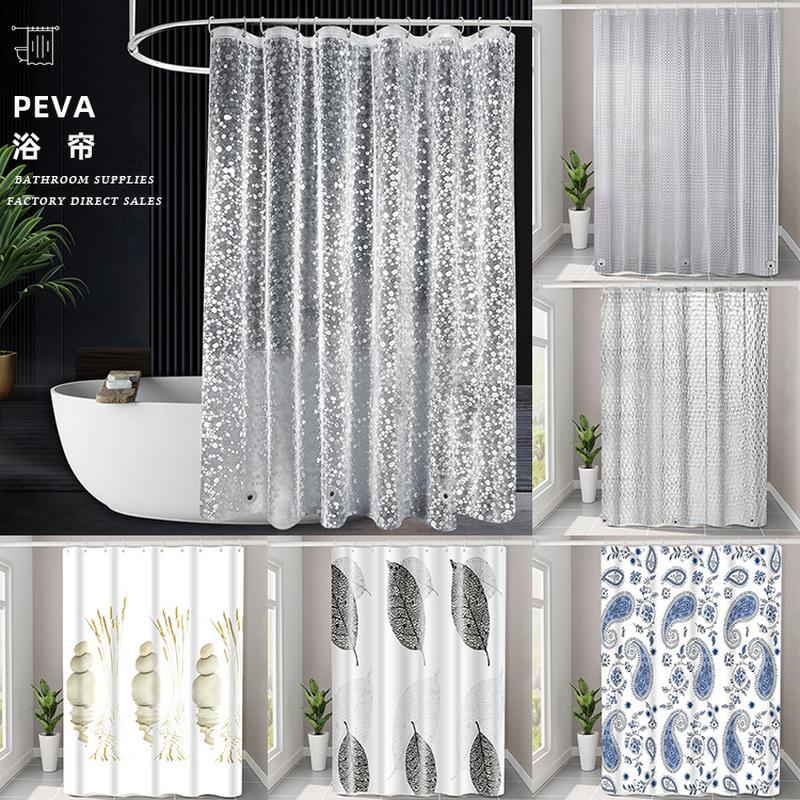 in stock wholesale peva shower curtain thickened waterproof bathroom bathroom bath universal curtain foreign trade cross-border supply
