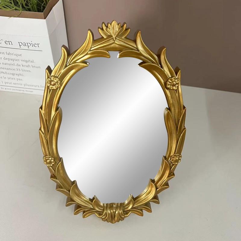 factory wholesale gold retro makeup mirror photographing prop decoration desktop table mirror cross-border supply european style