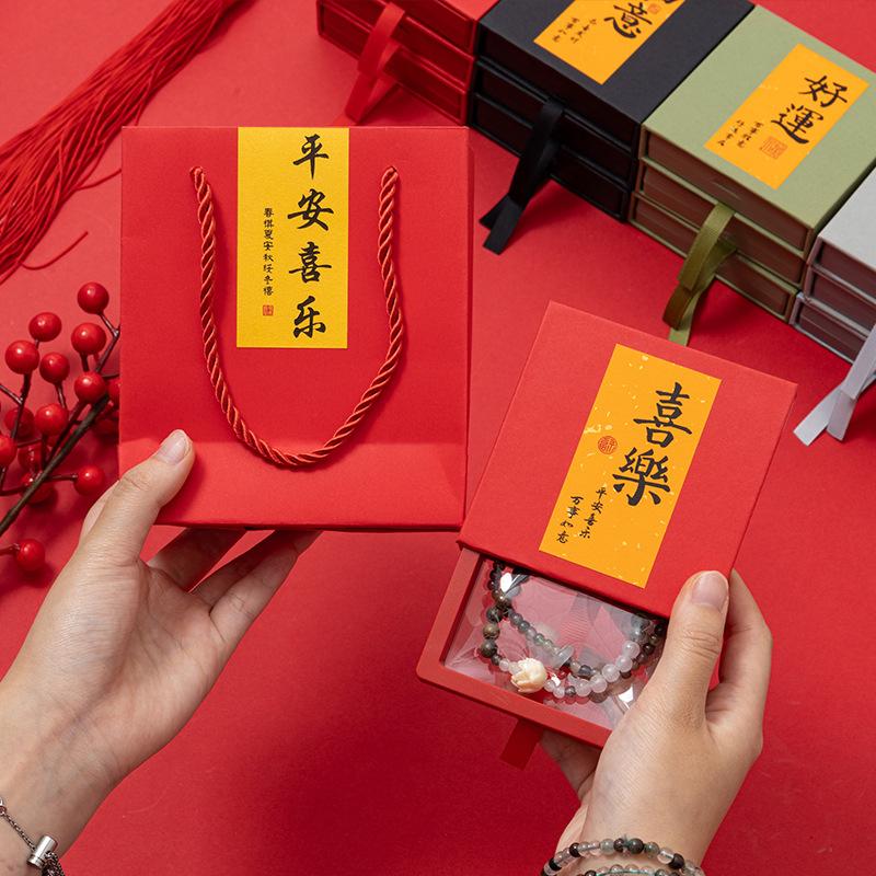 批发抹茶绿手串包装盒透明pe膜悬浮框收纳盒高档唐卡手链包装盒子细节图