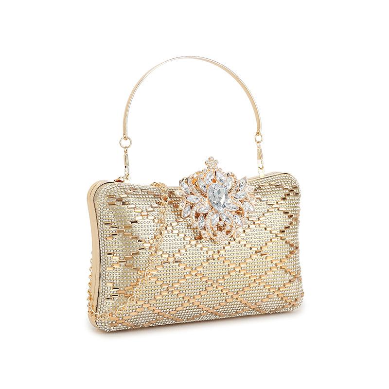 2023 new dinner bag foreign trade european american high-end x-shaped striped rhinestone clutch evening bag clutch purse