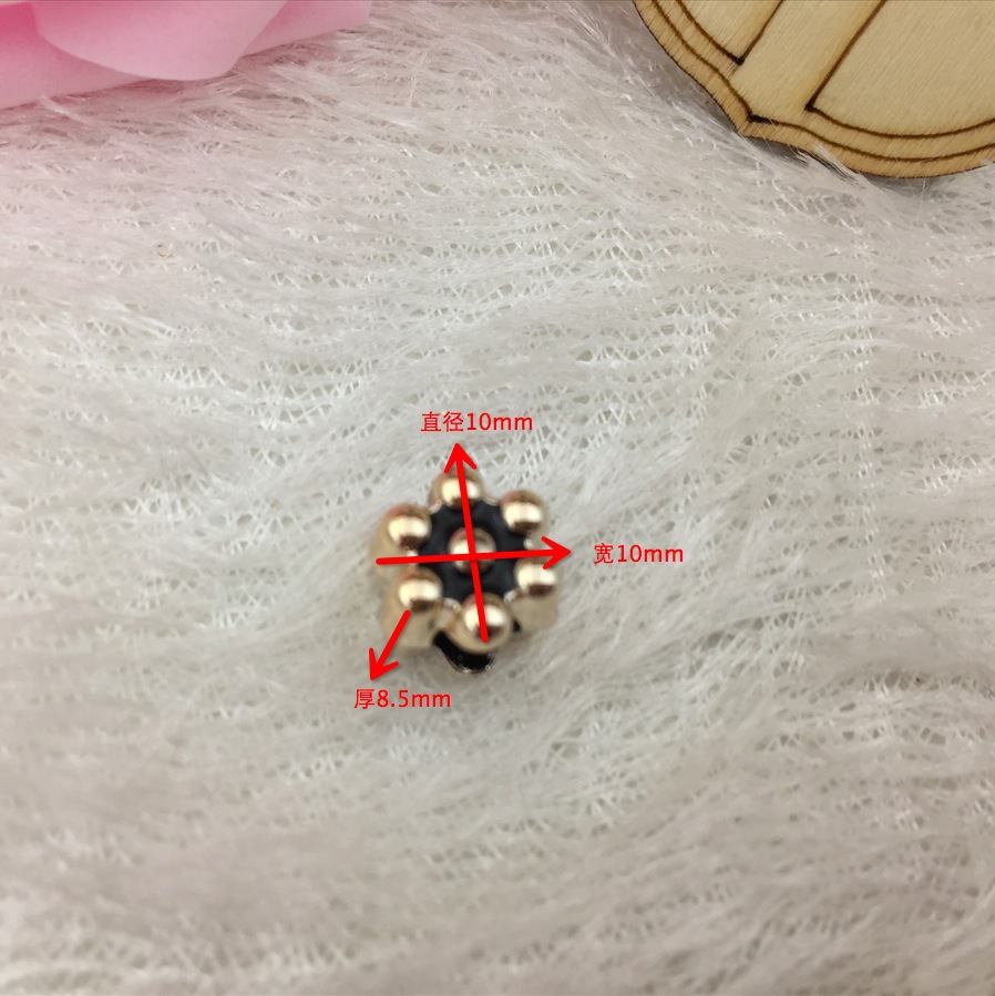 diy jewelry accessories: 10mm double-sided oil-dripping large-hole spacer beads, flower beads, bracelet band material Specification image