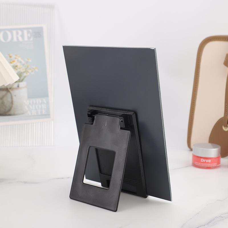 factory direct supply household high clearness makeup mirror single-sided square desktop foldable makeup mirror simple and portable dressing mirror Specification drawing