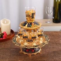 european light luxury wine separator alloy glass wine cup wine glass hotel decoration tiger pattern wine set wholesale