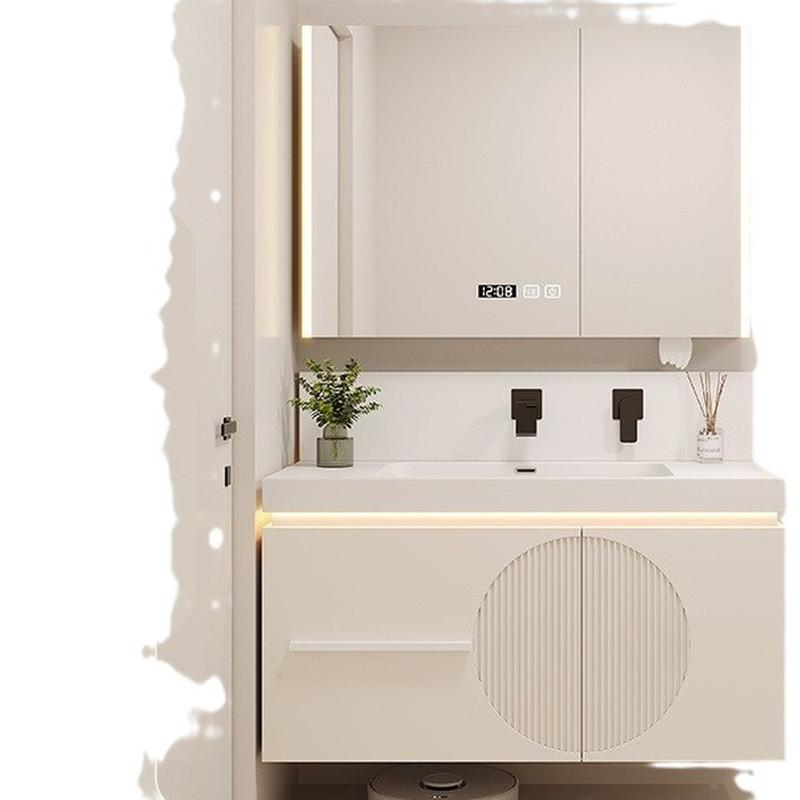 cosmetic mirror bathroom cabinet combination smart washbasin cabinet combination floor ceramic integrated skin feeling integrated wash basin Item Picture