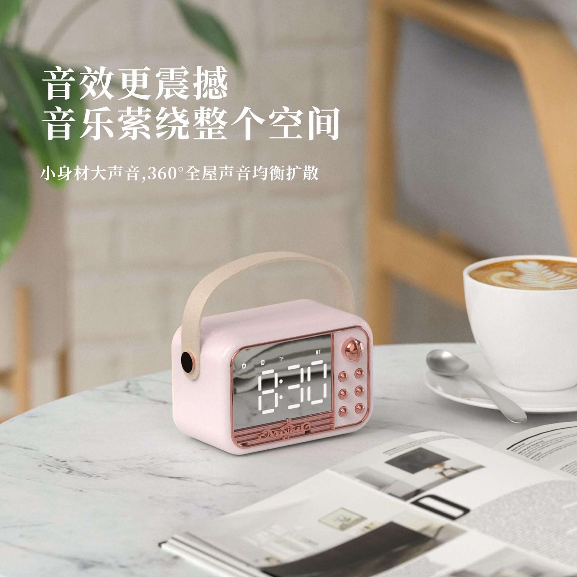 source factory cross-border bluetooth alarm clock audio s11 new portable retro style desk alarm clock european speaker Specification drawing