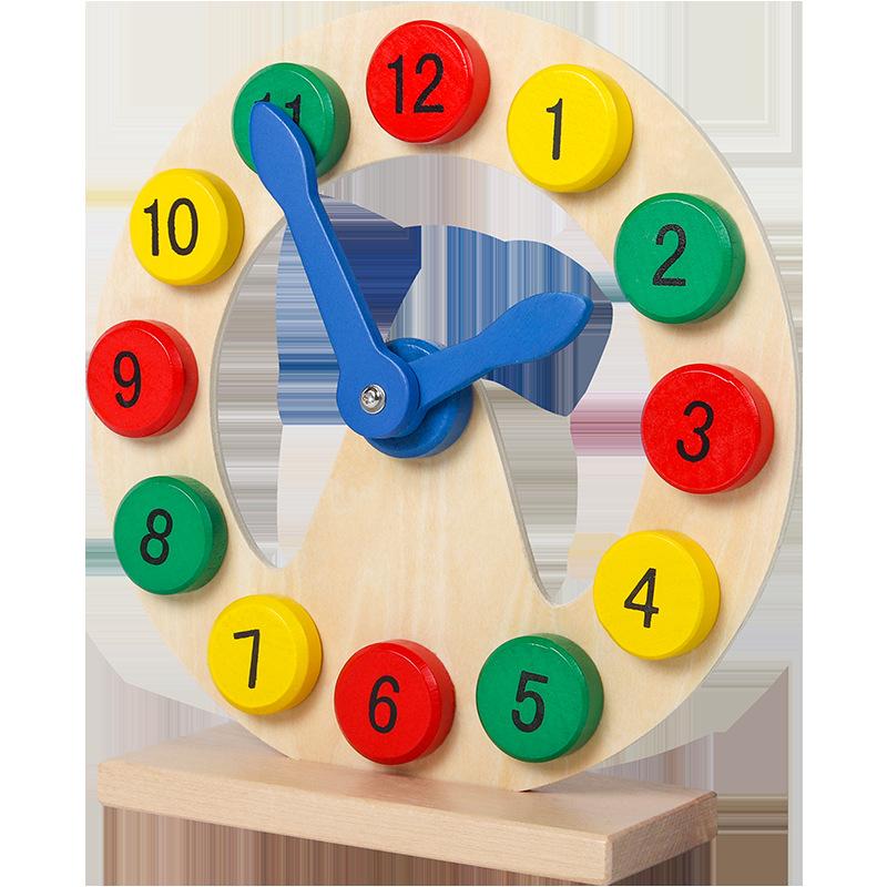 children's awareness time alarm clock toy kindergarten montessori early education wooden numbers clock enlightenment teaching aids