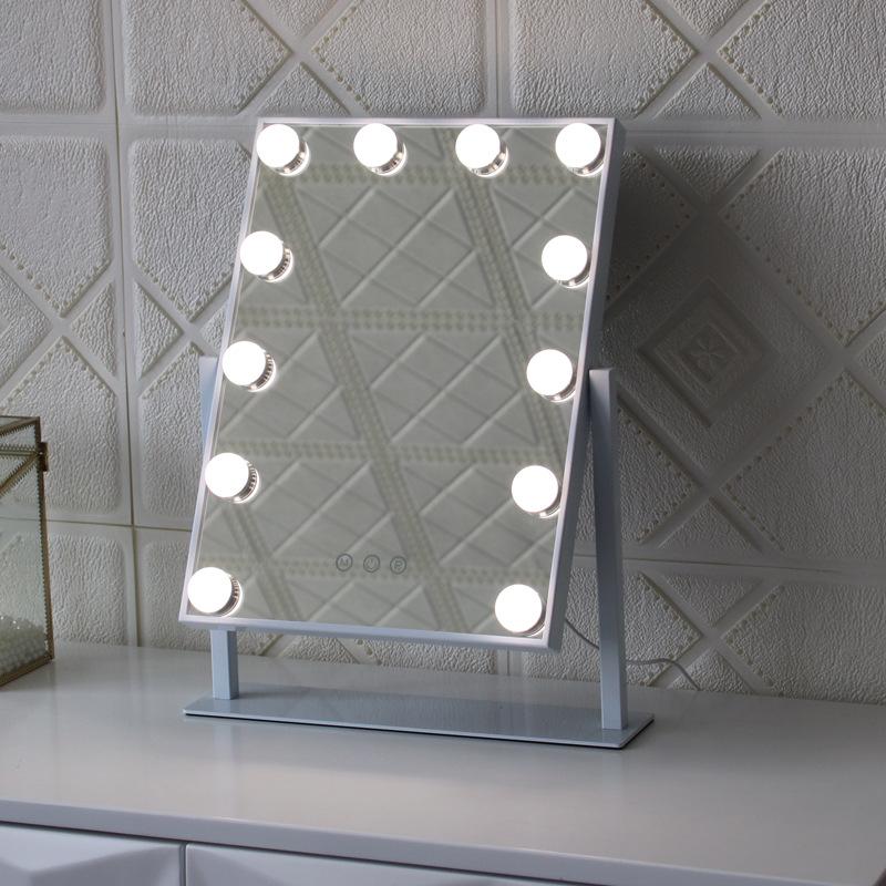 hollywood led make-up mirror desktop vanity mirror 9 bulb with light bedroom desktop rotatable desktop mirror european and american style details Picture