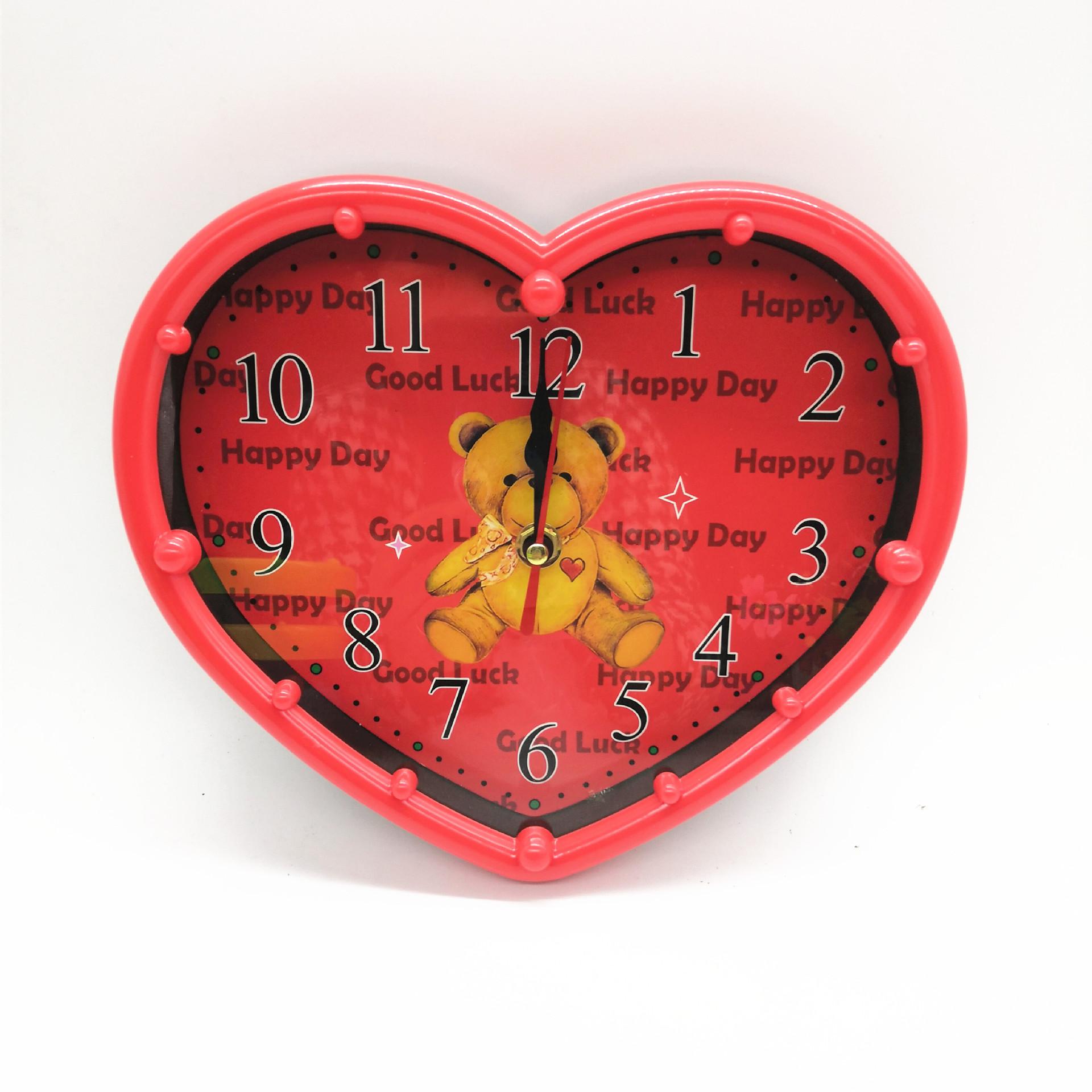 cross-border household clock wall clock wall clock wall mute candy color cartoon peach heart home foreign trade wall clock