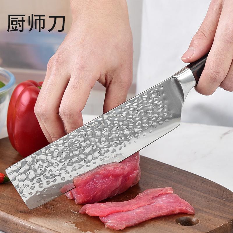 2mm Blade Thickness Hand-Forged Hammered Chef Knife Cooking Knife Stainless Steel Kitchen Knife Cleaver Sharp Kitchen Knives details Picture