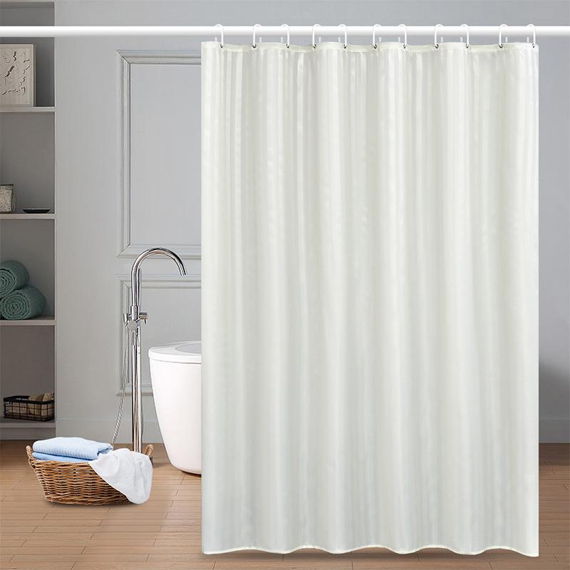 thickened solid color polyester fabric plain shower curtain fabric manufacturer hotel waterproof and mildew-proof punch-free bathroom bathroom partition