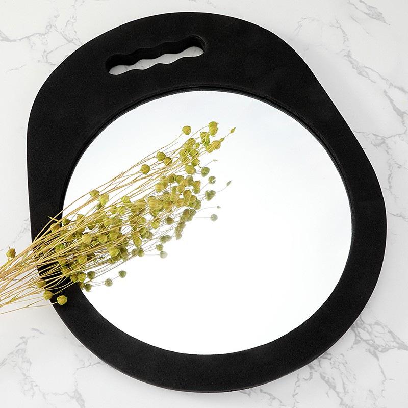 barber foam hd handheld large round rearview mirror hair salon drop-resistant back mirror hair salon square mirror Application Scenario