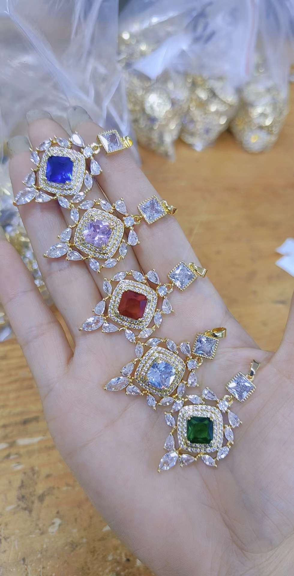 Chalcedony, agate, zircon, garnet, cherry Item Picture