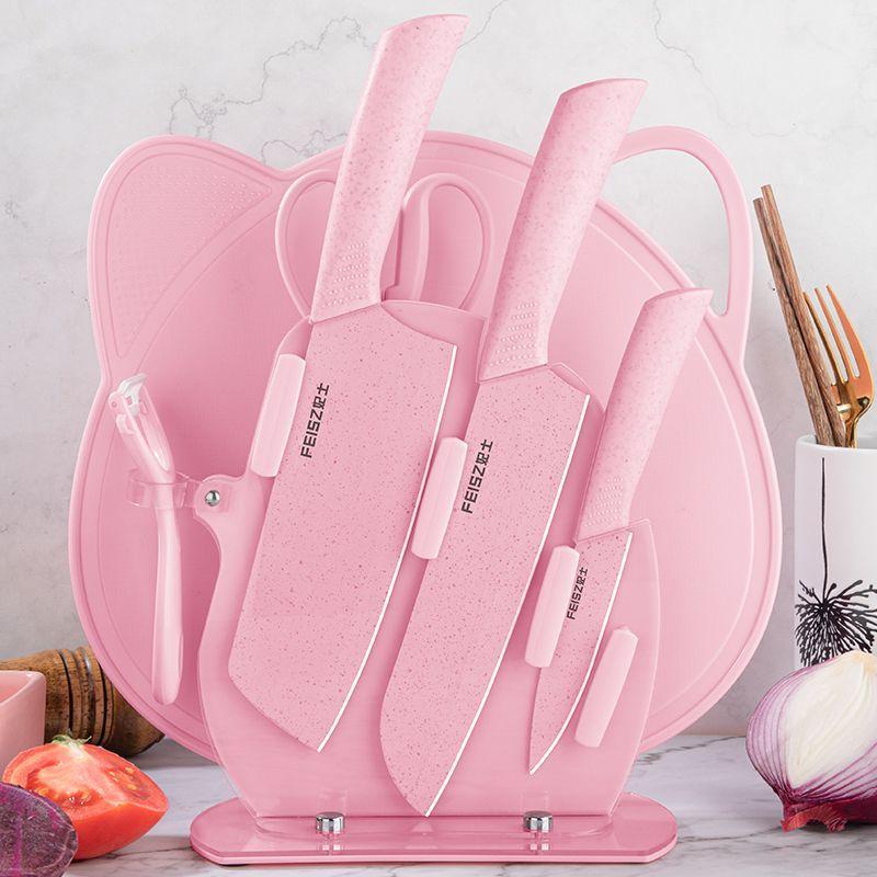 kitchen knife kit full set household complementary food kitchen knife cutting board two-in-one dormitory sharp fruit cutting knife combination full figure