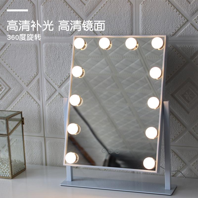 hollywood led make-up mirror desktop vanity mirror 9 bulb with light bedroom desktop rotatable desktop mirror european and american style Specification drawing
