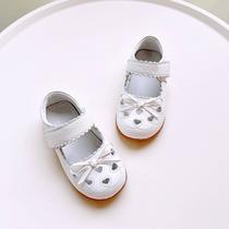 genuine leather girl simple western style princess sandals 2024 summer new baby girl soft bottom leather shoes little kids' shoes