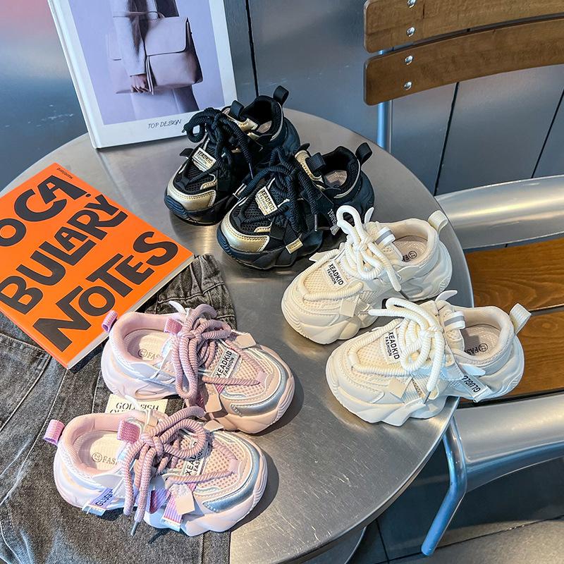 children's sneaker mesh breathable 2024 girls spring and autumn spring daddy shoes baby new casual shoes pumps