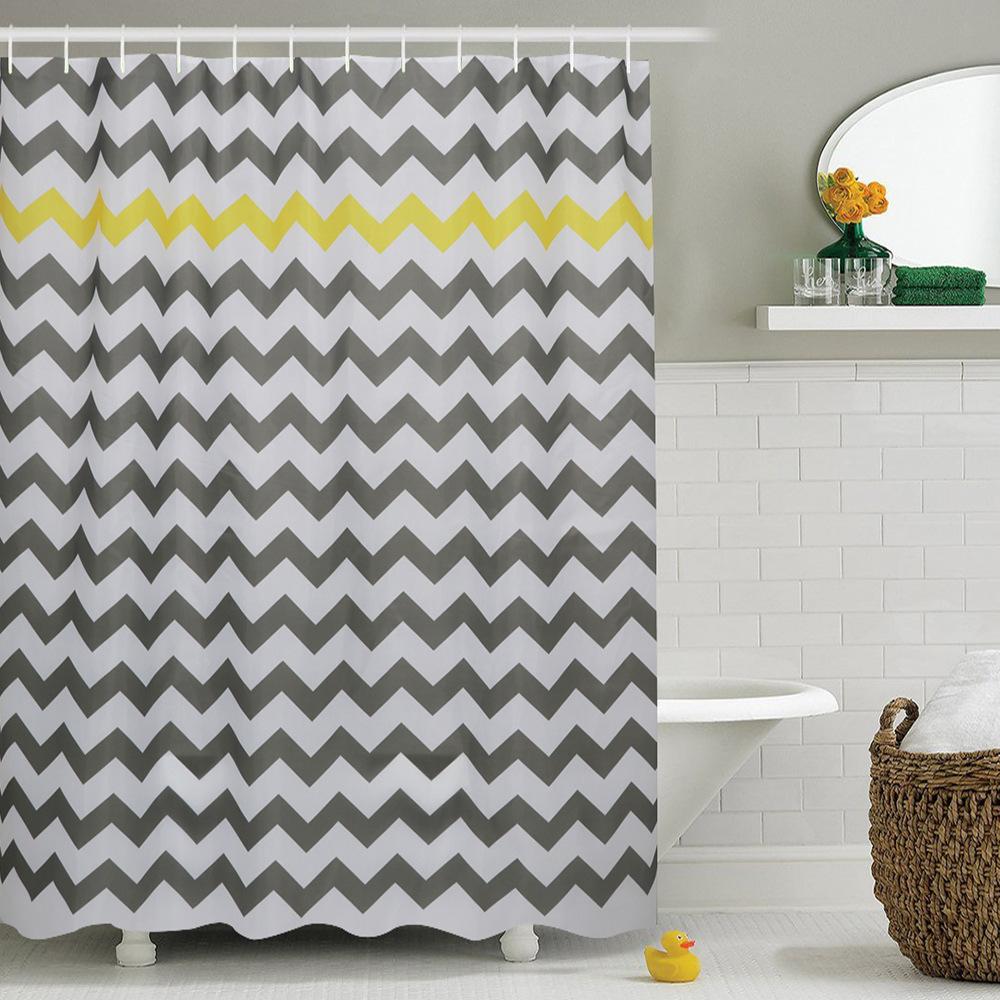 polyester waterproof geometric wave striped printed shower curtain bathroom shower curtain bathroom waterproof curtain household partition curtain