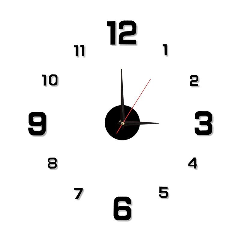 Creative Simple Stylish Luminous Digital Clock DIY Acrylic Noiseless Hanging Clock Study Living Room Wall Sticker Clock Item Picture