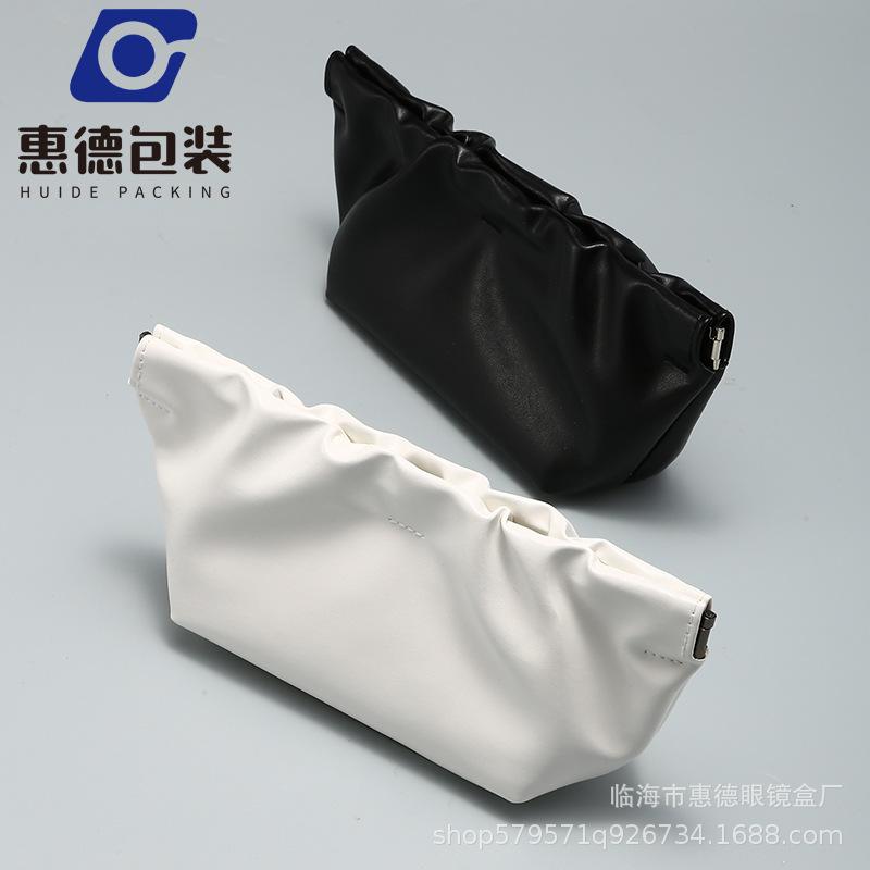 厂家批发 GM新款黑色皮弹簧云朵包太阳眼镜收纳包 大容量眼镜盒产品图