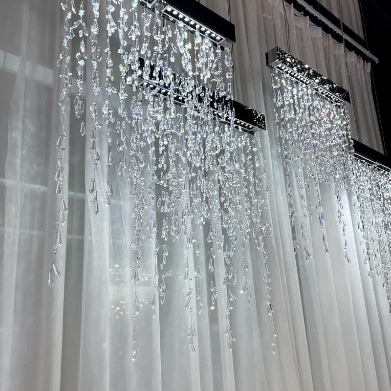 Italian Crystal Chandelier Hallway Partition Light Luxury Dining Table Bar Modern Minimalist Creative Designer Restaurant Lamps