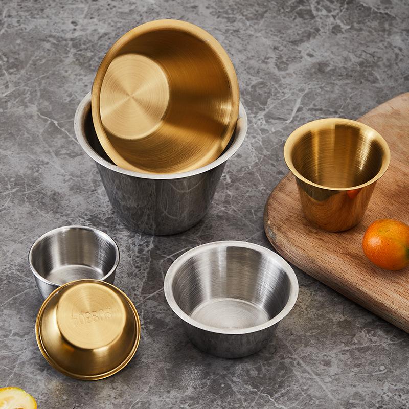 light luxury seasoning dish 304 sauce cup western restaurant steak sauce cup korean rice wine dish stainless steel seasoning dish