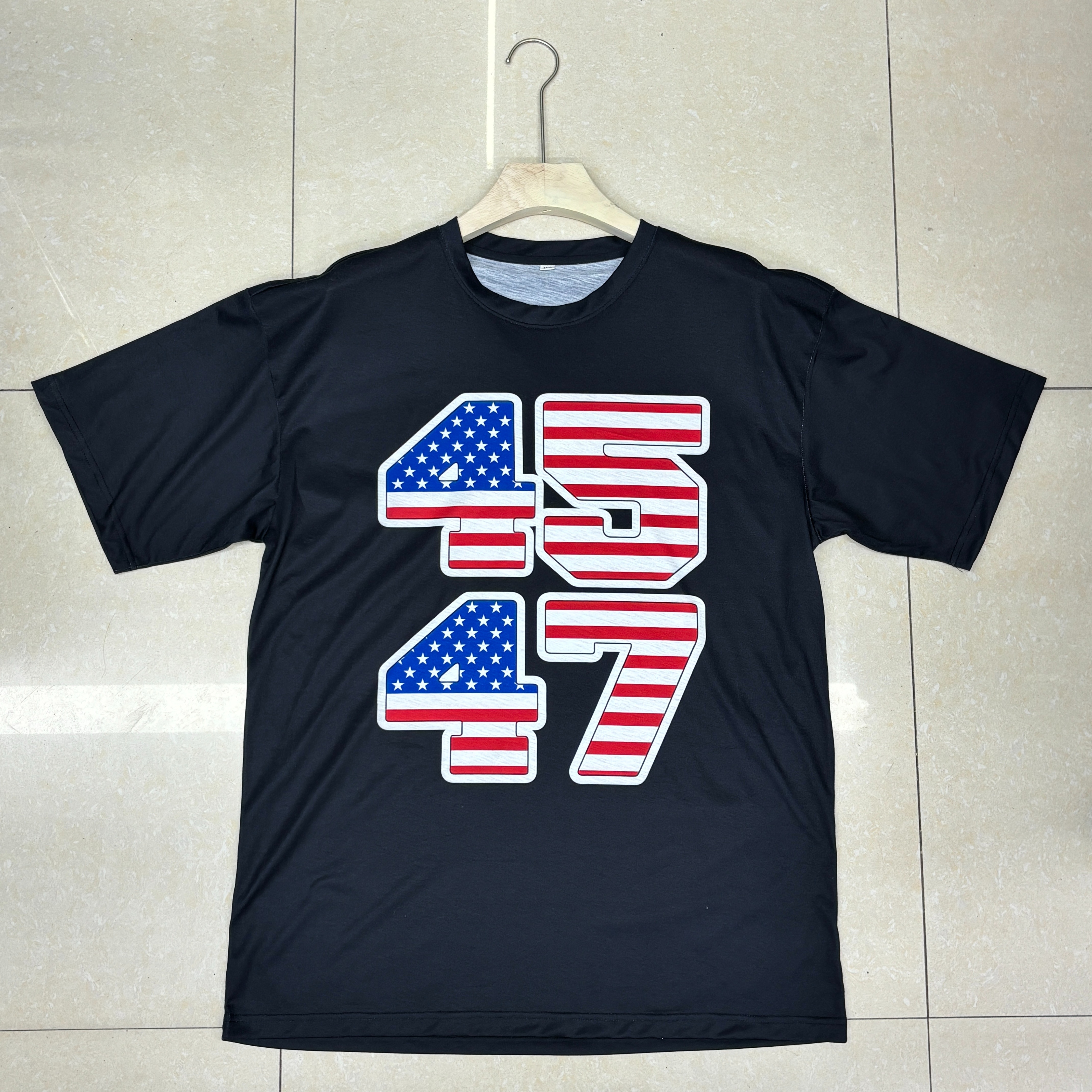 Round-neck T-Shirt, men's short-sleeved casual round-neck T-shirt, lapel presidential campaign uniform, professional customization 007 full figure