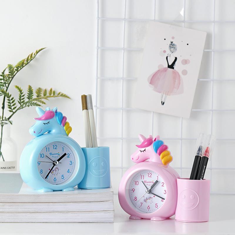 candy color unicorn alarm clock student bedside timing alarm alarm watch children learning clock holiday birthday gifts