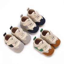 spring and autumn baby's shoes 0-1 year old baby and infants shoes boys and girls colorblock breathable non-slip soft bottom toddler shoes